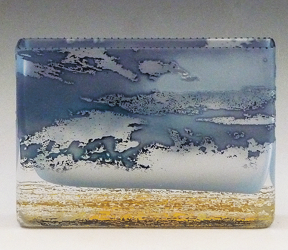 Mary Melinda Wellsandt - Etched Glass Vase, Seascape